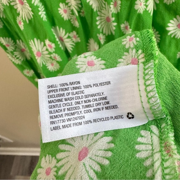 RIXO x Target Colab Green White Floral YTK Midi Dress Peasant Cottagecore Boho 0 - Picture 6 of 13